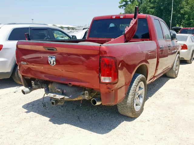 1C6RD6FT4CS258702 - 2012 DODGE RAM 1500 S MAROON photo 4