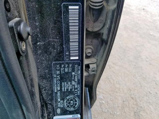 3KPFL4A8XJE233356 - 2018 KIA FORTE EX BLACK photo 10