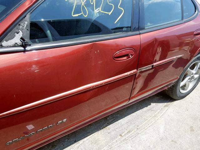1G2WK52J63F181277 - 2003 PONTIAC GRAND PRIX BURGUNDY photo 9