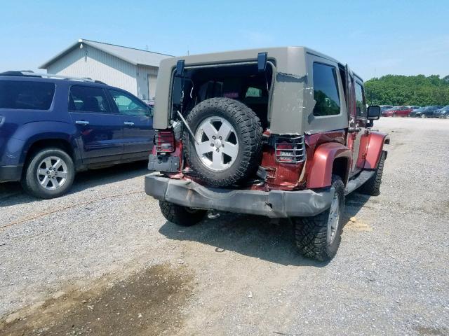 1J4GA59137L162793 - 2007 JEEP WRANGLER S წითელი ფოტო 4