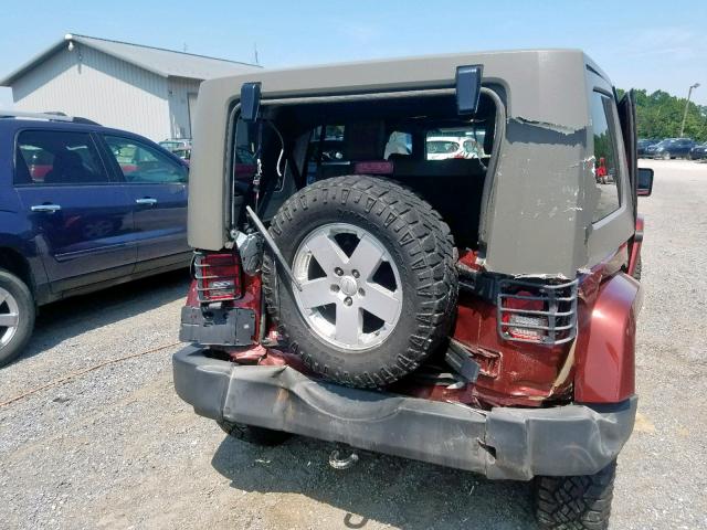1J4GA59137L162793 - 2007 JEEP WRANGLER S წითელი ფოტო 9