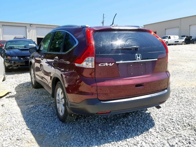 5J6RM3H75DL022105 - 2013 HONDA CR-V EXL MAROON photo 3