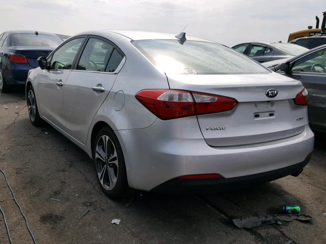 KNAFX4A89E5085705 - 2014 KIA FORTE EX SILVER photo 3