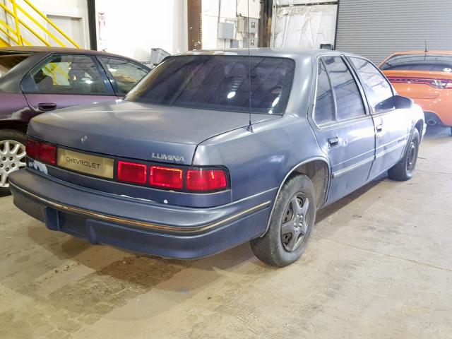 2G1WL54T6M1111058 - 1991 CHEVROLET LUMINA BLUE photo 4