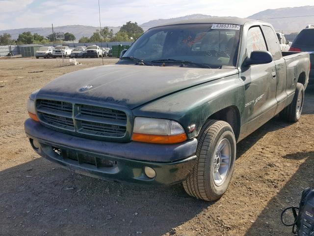 1B7GL22X5YS703167 - 2000 DODGE DAKOTA GREEN photo 2