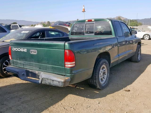 1B7GL22X5YS703167 - 2000 DODGE DAKOTA GREEN photo 4