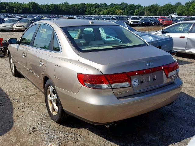 KMHFC46DX7A236609 - 2007 HYUNDAI AZERA GLS GOLD photo 3