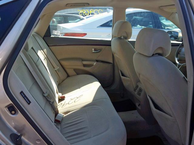 KMHFC46DX7A236609 - 2007 HYUNDAI AZERA GLS GOLD photo 6