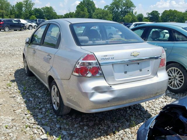 KL1TD56E79B378505 - 2009 CHEVROLET AVEO LS SILVER photo 3