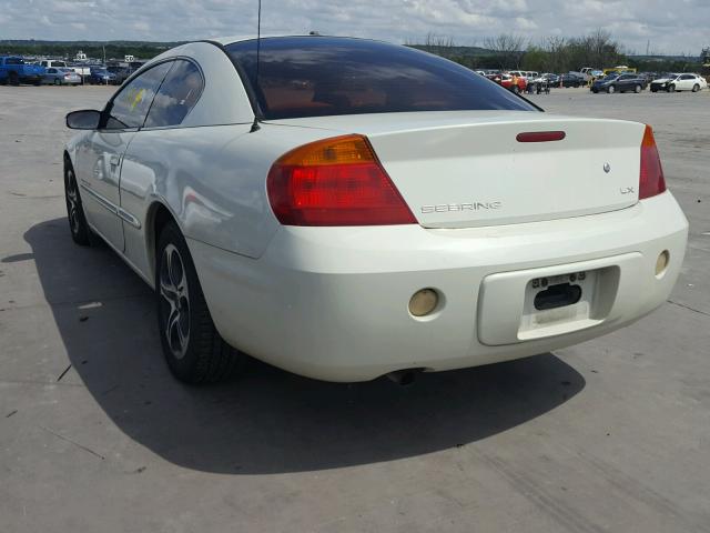 4C3AG42H21E162648 - 2001 CHRYSLER SEBRING LX WHITE photo 3