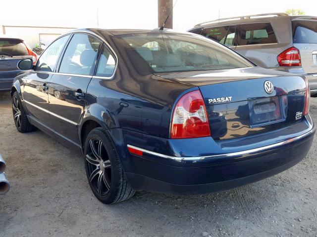 WVWAD63B05E054112 - 2005 VOLKSWAGEN PASSAT GLS BLUE photo 3