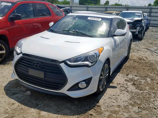 KMHTC6AE6GU302554 - 2016 HYUNDAI VELOSTER T WHITE photo 2