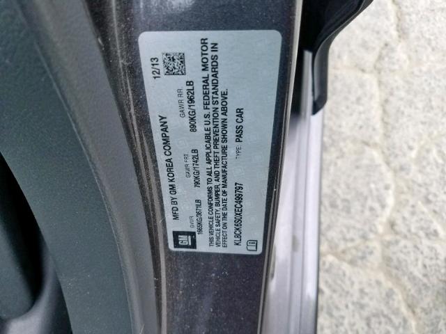 KL8CK6S0XEC499797 - 2014 CHEVROLET SPARK EV 1 棕色 照片 10