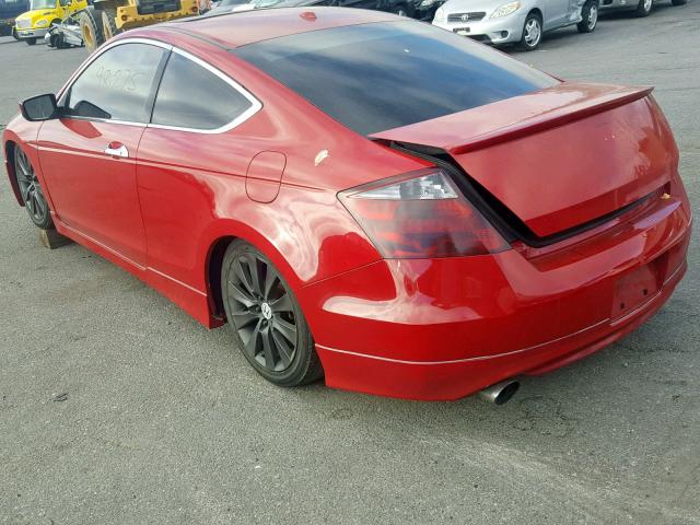 1HGCS22808A014624 - 2008 HONDA ACCORD EXL RED photo 3