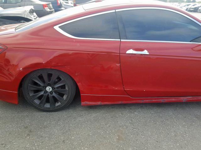 1HGCS22808A014624 - 2008 HONDA ACCORD EXL RED photo 9