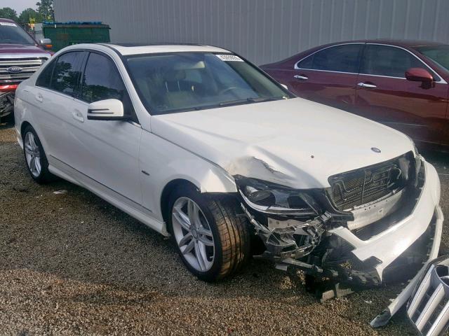 WDDGF4HB2CA724870 - 2012 MERCEDES-BENZ C 250 WHITE photo 1