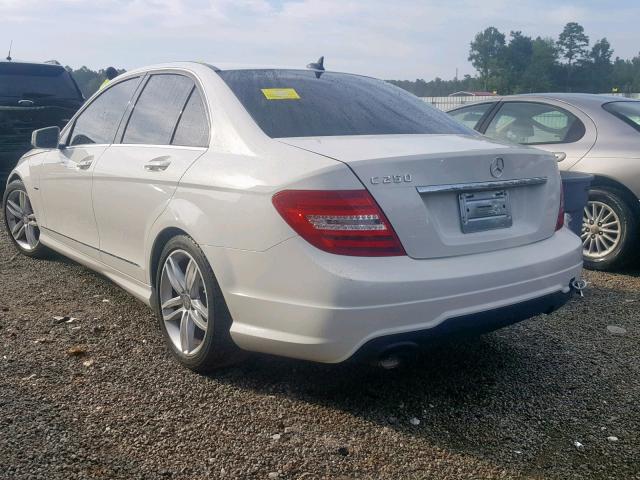 WDDGF4HB2CA724870 - 2012 MERCEDES-BENZ C 250 WHITE photo 3