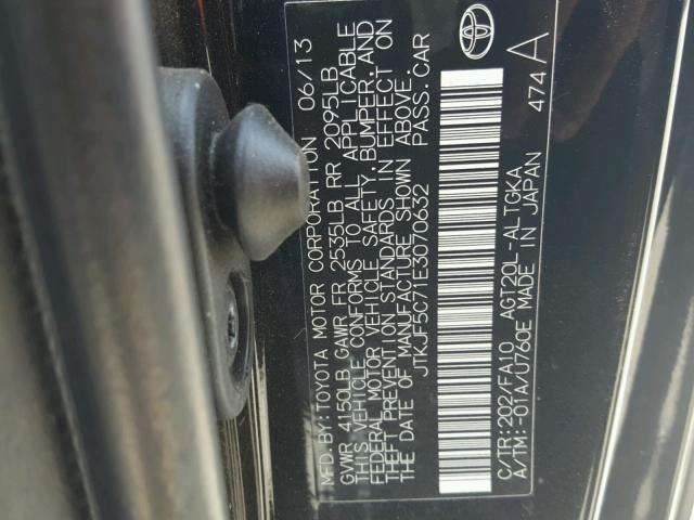 JTKJF5C71E3070632 - 2014 TOYOTA SCION TC შავი ფოტო 10