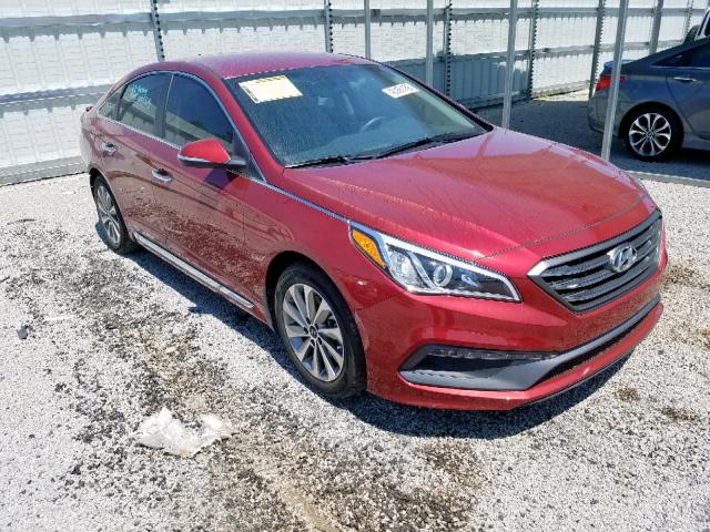 5NPE34AF8FH075645 - 2015 HYUNDAI SONATA SPO RED photo 1