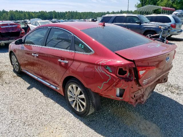 5NPE34AF8FH075645 - 2015 HYUNDAI SONATA SPO RED photo 3