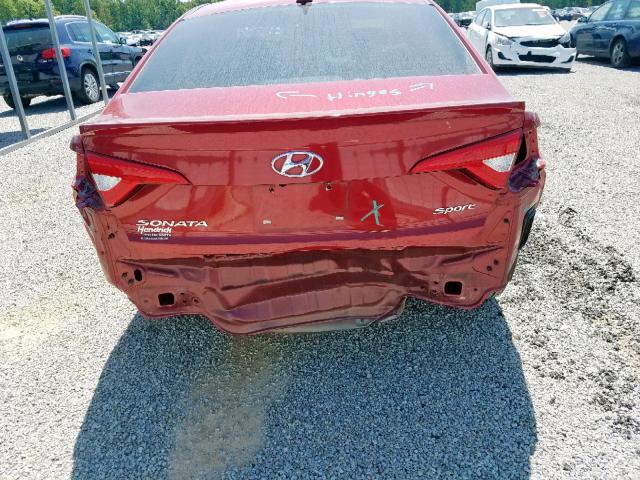 5NPE34AF8FH075645 - 2015 HYUNDAI SONATA SPO RED photo 9