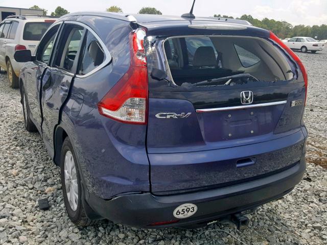 5J6RM3H79CL033512 - 2012 HONDA CR-V EXL BLUE photo 1