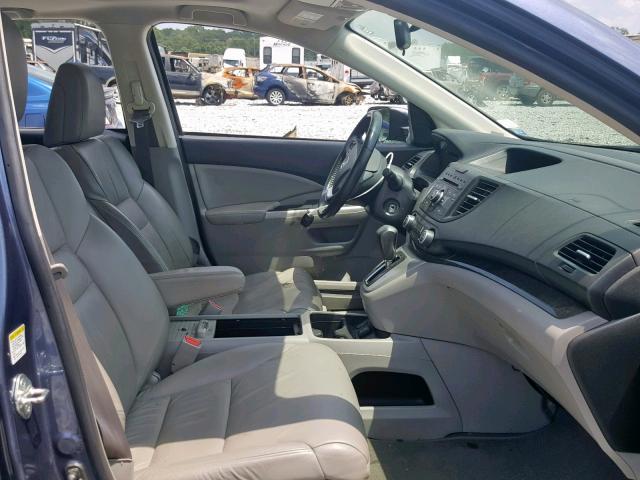 5J6RM3H79CL033512 - 2012 HONDA CR-V EXL BLUE photo 5