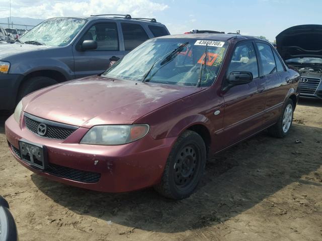 JM1BJ225X21618823 - 2002 MAZDA PROTEGE DX BURGUNDY photo 2