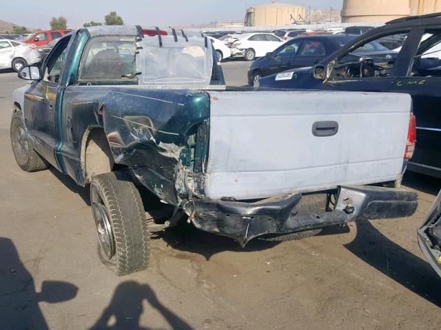 1B7FL26P3WS673279 - 1998 DODGE DAKOTA GREEN photo 3