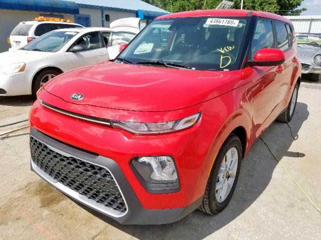 KNDJ23AUXL7019717 - 2020 KIA SOUL LX RED photo 2