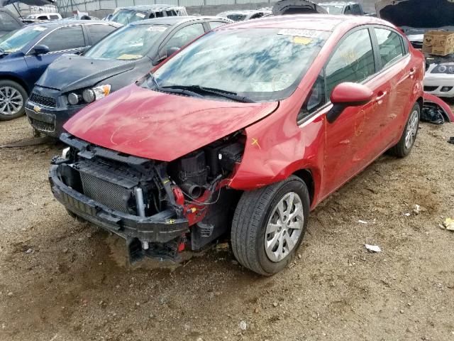 KNADM4A3XE6396011 - 2014 KIA RIO LX RED photo 2