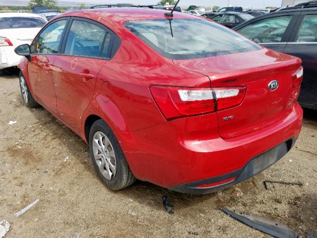 KNADM4A3XE6396011 - 2014 KIA RIO LX RED photo 3