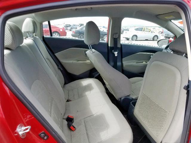 KNADM4A3XE6396011 - 2014 KIA RIO LX RED photo 6