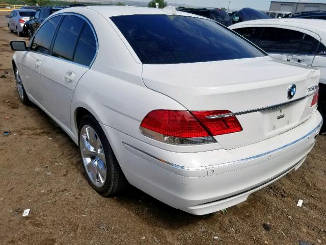 WBAHL83567DT07835 - 2007 BMW 750 I WHITE photo 3