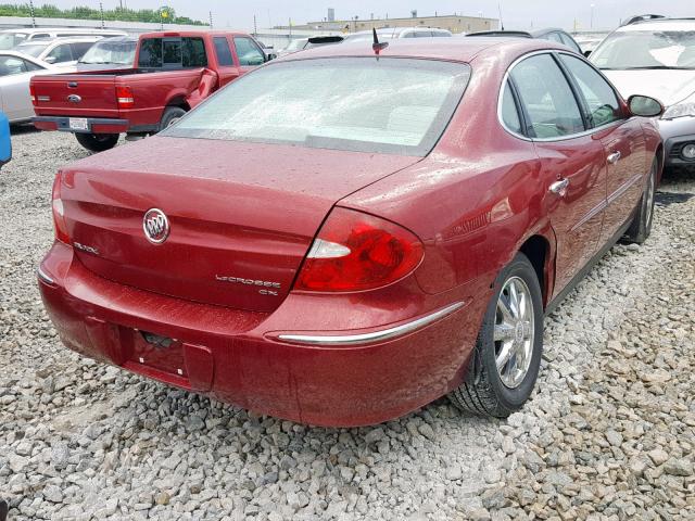 2G4WC582281176709 - 2008 BUICK LACROSSE C RED photo 4