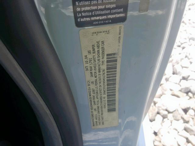 3VWCD31YX5M317678 - 2005 VOLKSWAGEN NEW BEETLE ლურჯი ფოტო 10