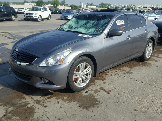 JN1CV6ARXDM757388 - 2013 INFINITI G37 GRAY photo 2