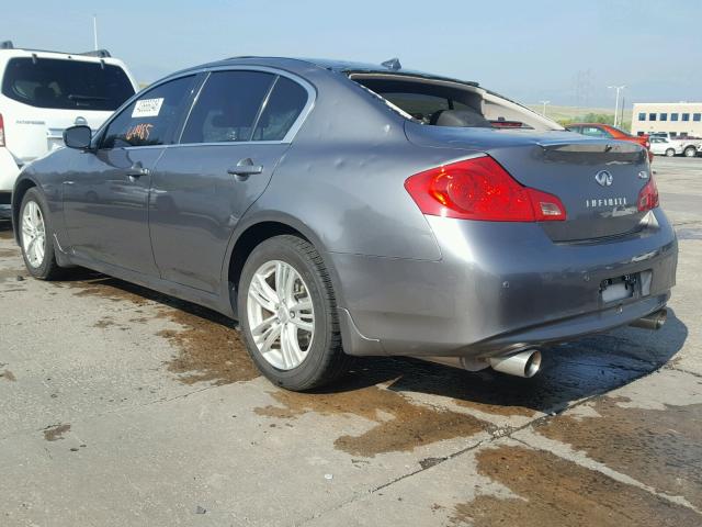 JN1CV6ARXDM757388 - 2013 INFINITI G37 GRAY photo 3