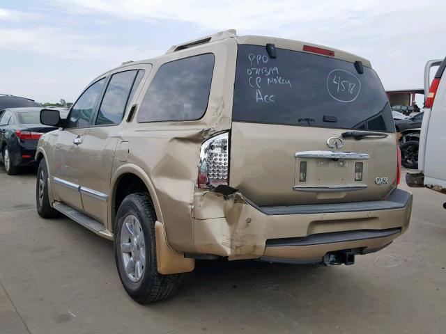 5N3AA08C56N804518 - 2006 INFINITI QX56 GOLD photo 3