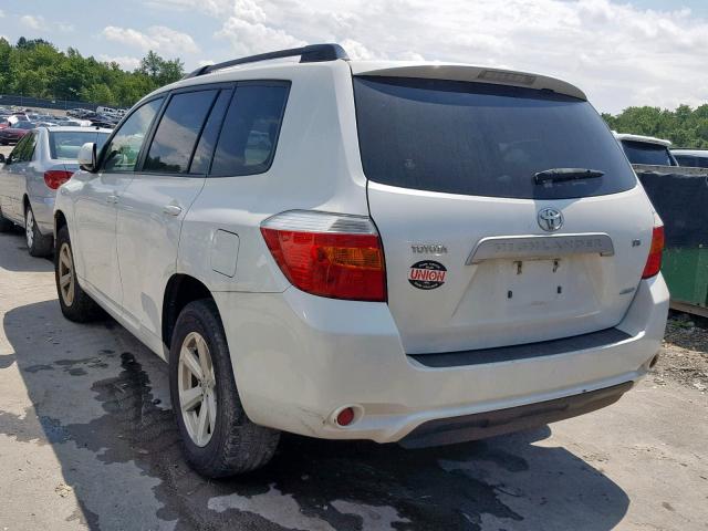 JTEES41A082106393 - 2008 TOYOTA HIGHLANDER WHITE photo 3