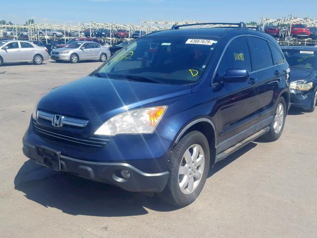 JHLRE48778C051073 - 2008 HONDA CR-V EXL BLUE photo 2