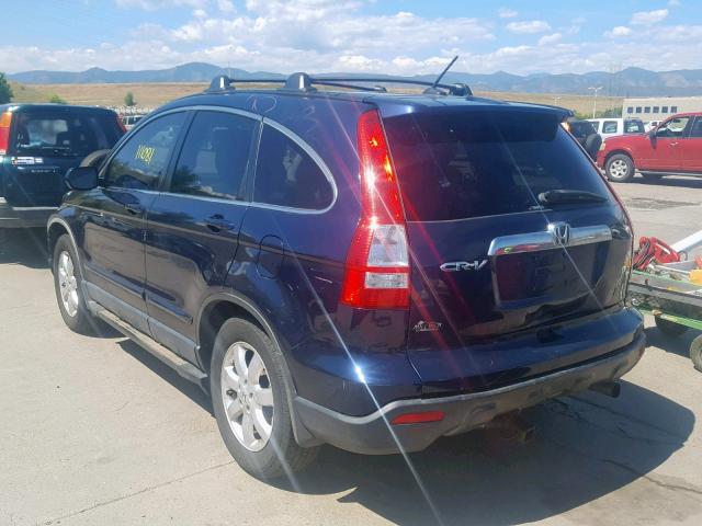 JHLRE48778C051073 - 2008 HONDA CR-V EXL BLUE photo 3