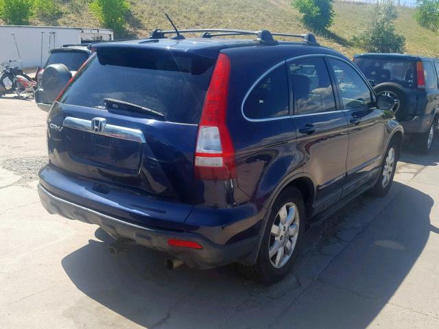 JHLRE48778C051073 - 2008 HONDA CR-V EXL BLUE photo 4