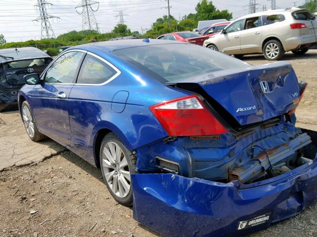 1HGCS22808A012341 - 2008 HONDA ACCORD EXL BLUE photo 3