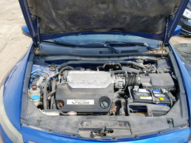 1HGCS22808A012341 - 2008 HONDA ACCORD EXL BLUE photo 7