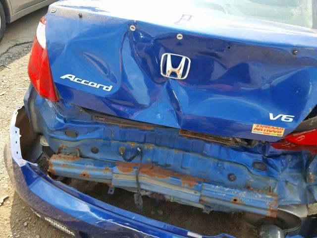 1HGCS22808A012341 - 2008 HONDA ACCORD EXL BLUE photo 9