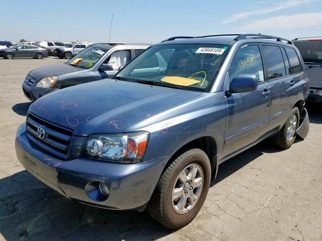 JTEDP21A350080624 - 2005 TOYOTA HIGHLANDER GRAY photo 2