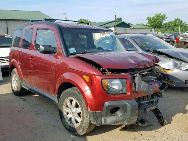 5J6YH28778L019612 - 2008 HONDA ELEMENT EX RED photo 1