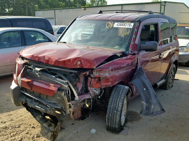 5J6YH28778L019612 - 2008 HONDA ELEMENT EX RED photo 2