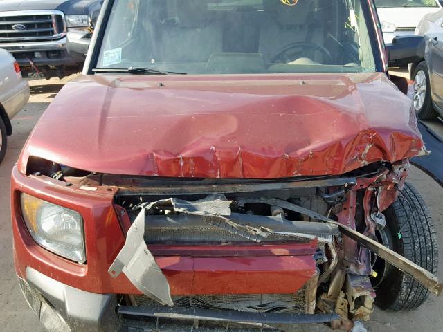 5J6YH28778L019612 - 2008 HONDA ELEMENT EX RED photo 7